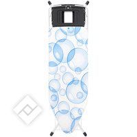 BRABANTIA PERFECTFLOW C MET ERGONOMISCHE STRIJKIJZER-/STOOMUNITHOUDER EN UITKLAPBAAR LINNENREK 124 X 45 CM - BUBBLES