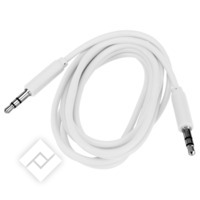 Câble / fiche audio JACK 3.5MM/1.5M WHITE