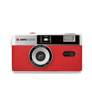 AGFA APPAREIL PHOTO ARGENTIQUE COMPACT 35MM SILVER/ROUGE - RÉUTILISABLE AGFA APPAREIL PHOTO ARGENTIQUE COMPACT 35MM SILVER/ROUGE - RÉUTILISABLE