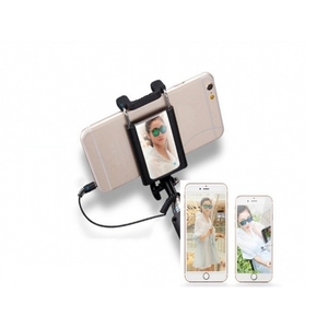 BEACTIFF Mini Selfie Stick met spiegel, bekabeld met knop in handvat BEACTIFF Mini Selfie Stick met spiegel, bekabeld met knop in handvat