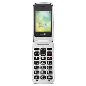 DORO 2424 - Eenvoudige 2G Klaptelefoon met extern display Grijs-Wit DORO 2424 - Eenvoudige 2G Klaptelefoon met extern display Grijs-Wit