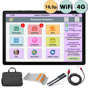 FACILOTAB Tablette Tactile Senior Pack Facilotab L 10,5 32 Go Noire WiFi 4G FACILOTAB Tablette Tactile Senior Pack Facilotab L 10,5 32 Go Noire WiFi 4G