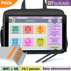 FACILOTAB Tablette Tactile Senior Pack Facilotab L Rubis 10,1 64 Go Gris WiFi 4G FACILOTAB Tablette Tactile Senior Pack Facilotab L Rubis 10,1 64 Go Gris WiFi 4G