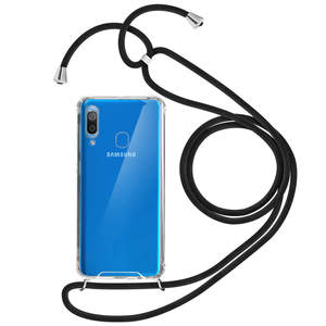 FORCELL Coque Samsung Galaxy A20e Cordon Nylon Tressé Collier / Bandoulière Forcell Noir FORCELL Coque Samsung Galaxy A20e Cordon Nylon Tressé Collier / Bandoulière Forcell Noir