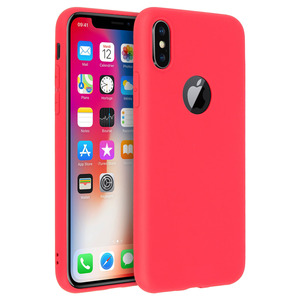 FORCELL Forcell Coque iPhone X / XS Coque Soft Touch Silicone Gel Souple - Rouge FORCELL Forcell Coque iPhone X / XS Coque Soft Touch Silicone Gel Souple - Rouge