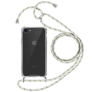 FORCELL Coque iPhone SE 2020/7/8 Cordon Nylon Tressé Collier / Bandoulière Forcell Blanc FORCELL Coque iPhone SE 2020/7/8 Cordon Nylon Tressé Collier / Bandoulière Forcell Blanc