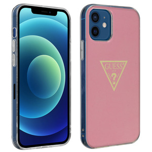 GUESS Coque iPhone 12 / 12 Pro Effet Métallique Guess Metallic Series Guess Rose GUESS Coque iPhone 12 / 12 Pro Effet Métallique Guess Metallic Series Guess Rose