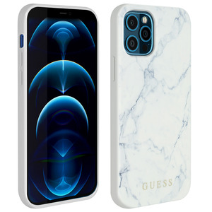 GUESS Coque iPhone 12 Pro Max Effet Marbres Rigide Marble Cover Guess Blanc GUESS Coque iPhone 12 Pro Max Effet Marbres Rigide Marble Cover Guess Blanc