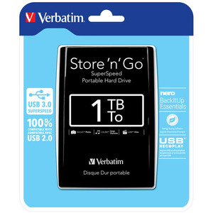 VERBATIM STORE N GO 1TB USB 3.0 2.5  BLACK