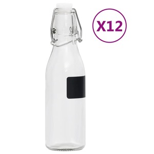 VIDAXL Bouteilles en verre avec bouchon clipsable 12 pcs Rond 250 ml VIDAXL Bouteilles en verre avec bouchon clipsable 12 pcs Rond 250 ml