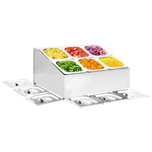 VIDAXL Récipient Gastronorm avec 6 bacs GN 1/6 Acier inoxydable VIDAXL Récipient Gastronorm avec 6 bacs GN 1/6 Acier inoxydable