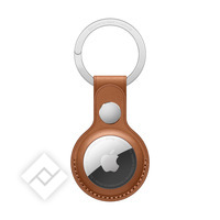 APPLE AIRTAG LEATHER KEY RING SADDLE BROWN