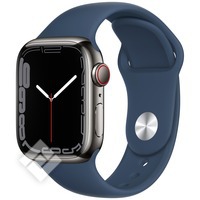 APPLE WATCH SERIES 7 GPS + CELLULAR 41MM GRAPHITE STAINLESS STEEL CASE WITH ABYSS BLUE SPORT BAND REGULAR