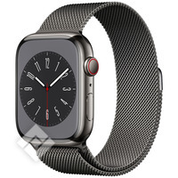 APPLE  WATCH SERIES 8 GPS + CELLULAR 41MM GRAPHITE STAINLESS STEEL CASE WITH GRAPHITE MILANESE LOOP