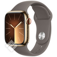 APPLE  WATCH SERIES 9 GPS + CELLULAR 41MM GOLD STAINLESS STEEL CASE WITH CLAY SPORT BAND - S/M