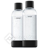 MYSODA 1L BOTTLE 2 PACK BLACK