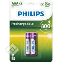 Piles 800 MAH AAA LR03 X2