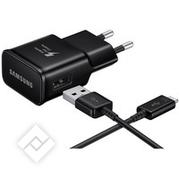 SAMSUNG UNIVERSAL USB-C HOME CHARGER + DATACABLE BLACK QUICK CHARGE 15W