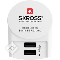 SKROSS EURO USB CHARGER 2XA