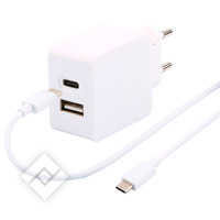 TEMIUM WALLCHARGER USB A/USB C+