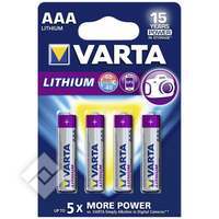 VARTA ULTRA LITHIUM AAA LR03 X4