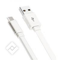 Câble USB pour smartphone ou tablette USBA-USBC 1M FLAT WHITE