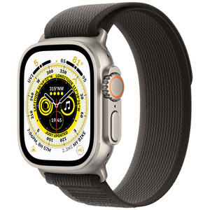 APPLE Watch Ultra GPS + Cellular, 49mm Titanium Case with Black/Gray Trail Loop - M/L