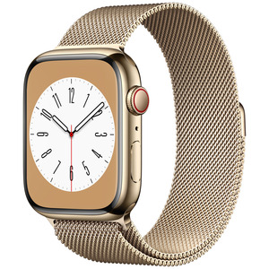 APPLE  Watch Series 8 GPS + Cellular 45mm Gold Stainless Steel Case with Gold Milanese Loop