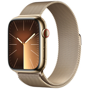 APPLE  Watch Series 9 GPS + Cellular 45mm Gold Stainless Steel Case with Gold Milanese Loop