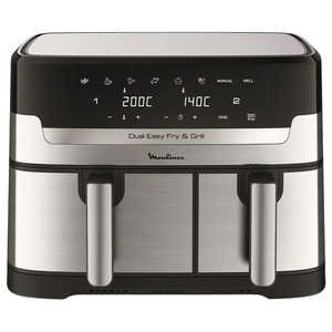 MOULINEX DUAL EASY FRY & GRILL 8.3L STAINLESS STEEL EZ905D20