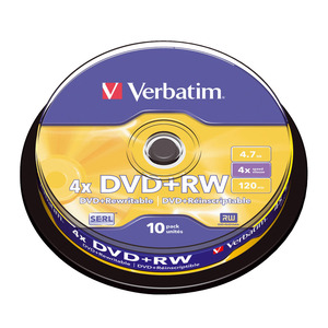 VERBATIM DVD+RW 4,7GB X10 4X