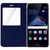 AVIZAR Etui Folio Fenêtre Ultra-fin Huawei P8 Lite 2017 - Bleu nuit - Fonction support
