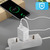 AVIZAR Chargeur secteur USB 3A Qualcomm Quick Charge 3.0 Câble USB Type C 1m Blanc