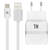 AVIZAR Chargeur Secteur 2x Ports USB 2.4A Charge scurise Cble USB Type C Blanc