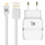 AVIZAR Chargeur Secteur 2x Ports USB 2.4A Charge sécurisée Câble iPhone iPad iPod Blanc