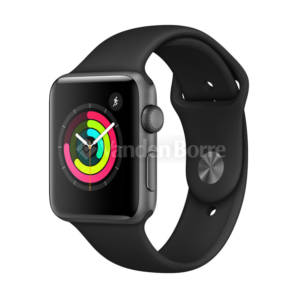 APPLE WATCH SERIES 3 42MM SPACE GRAY ALUMINUM CASE BLACK SPORTBAND | Vanden  Borre