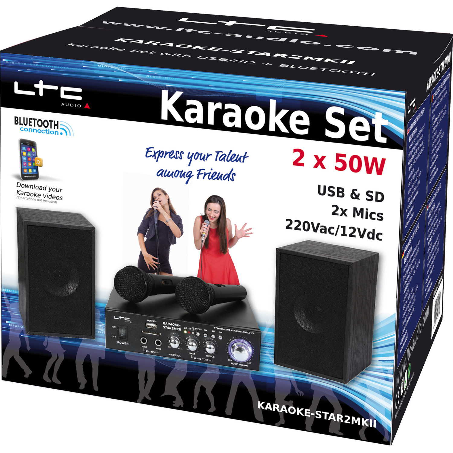 LTCA KARAOKE SET MET USB/SD & BLUETOOTH (KARAOKESTAR2MKII) bij Vanden