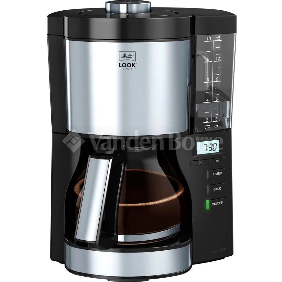 Cafetière filtre Melitta LOOK®Therm Timer 1025-18 Noir/Acier - LOOK®Therm Timer 1025-18 Noir