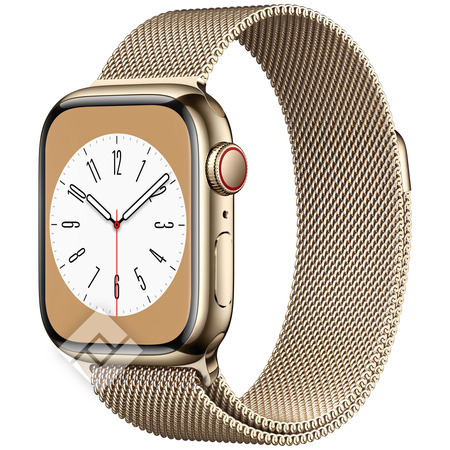 APPLE  Watch Series 8 GPS + Cellular 41mm Gold Stainless Steel Case with Gold Milanese Loop