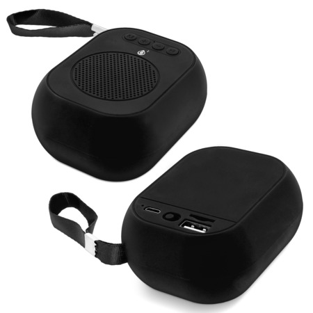 CLAPPIO Enceinte Bluetooth Audio Micro-SD/USB Micro Radio FM Ultra-compact F4314 - Noir
