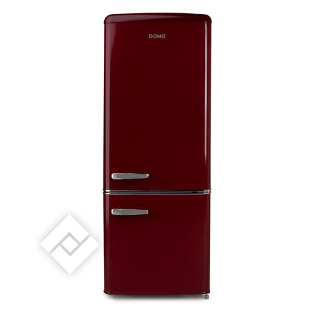 Réfrigérateur Double Porte Rétro DOMO DO91708R - 206 L, Classe D, Rose - Dimensions 61,5x55x144 Cm