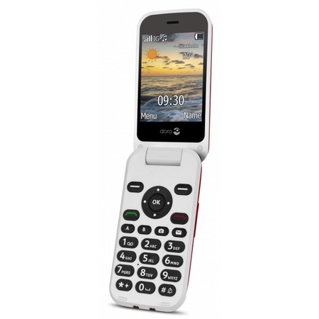 DORO 6620 - Eenvoudige 3G Klaptelefoon met GPS positionering Rood-Wit