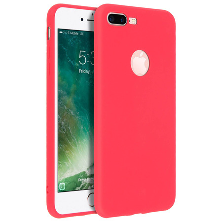 FORCELL Forcell Coque iPhone 7 Plus/iPhone 8 Plus Coque Soft Touch Silicone Gel - Rouge