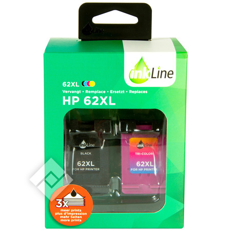 INKLINE HP 62XL 2PACK BLACK+COLOR