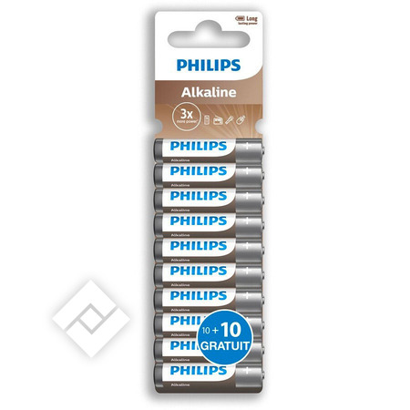 PHILIPS ALKALINE AAA LR03 10+10