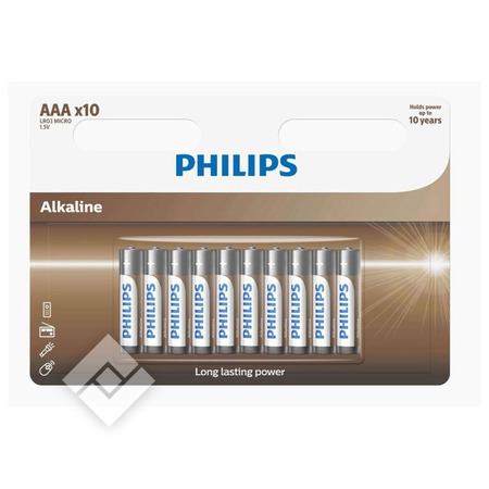 voor de hand liggend Persoon belast met sportgame explosie PHILIPS BATTERIJEN LR03 AAA X 10 | Vanden Borre