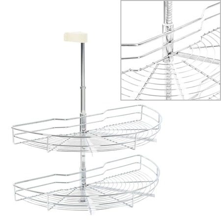 VIDAXL Panier  2 niveaux mtallique de cuisine 180 degrs 75x38x80 cm
