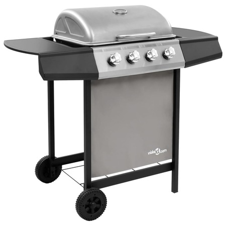 VIDAXL Barbecue gril  gaz avec 4 brleurs Noir et argent