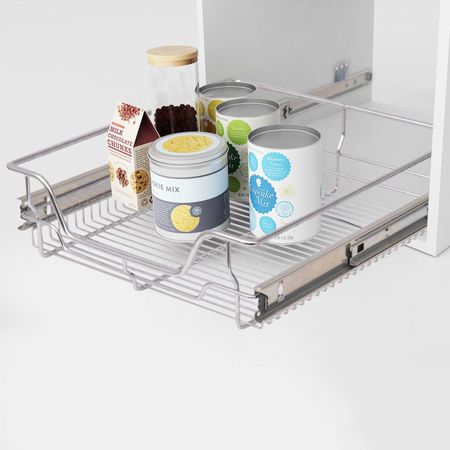 VIDAXL Panier en treillis mtallique 2 pcs 500 mm Argent