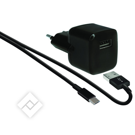 WEFIX CHARGEUR USB-A.4A NOIR + CABLE MICRO USB